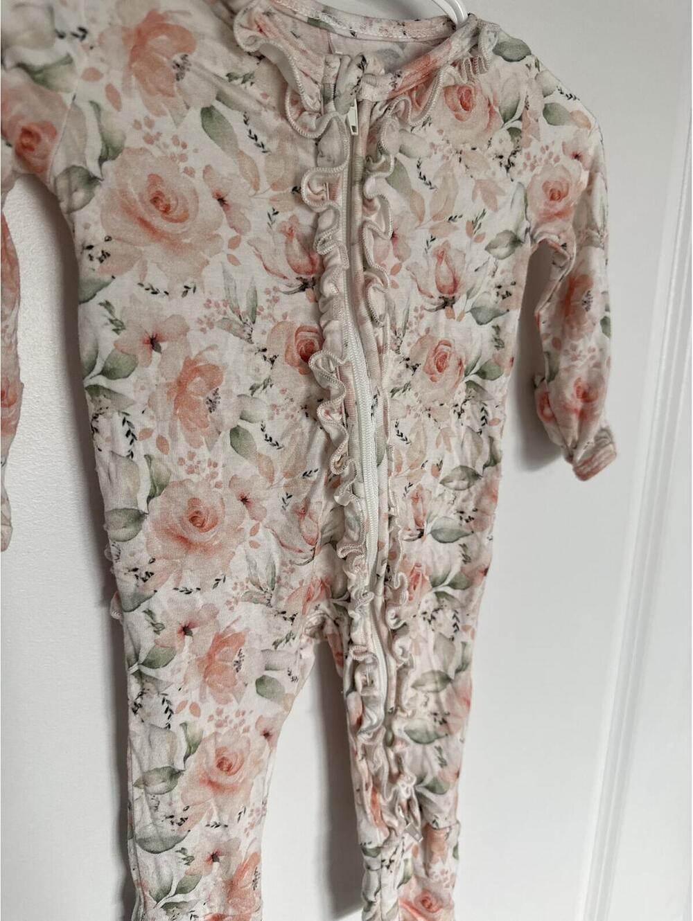 Rockin Royalty NB Baby Floral Bamboo Sleeper Pajamas